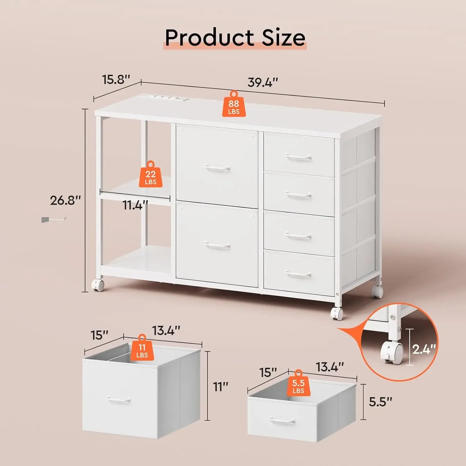 File Cabinet Lateral - Suporte para Impressora com Estação de