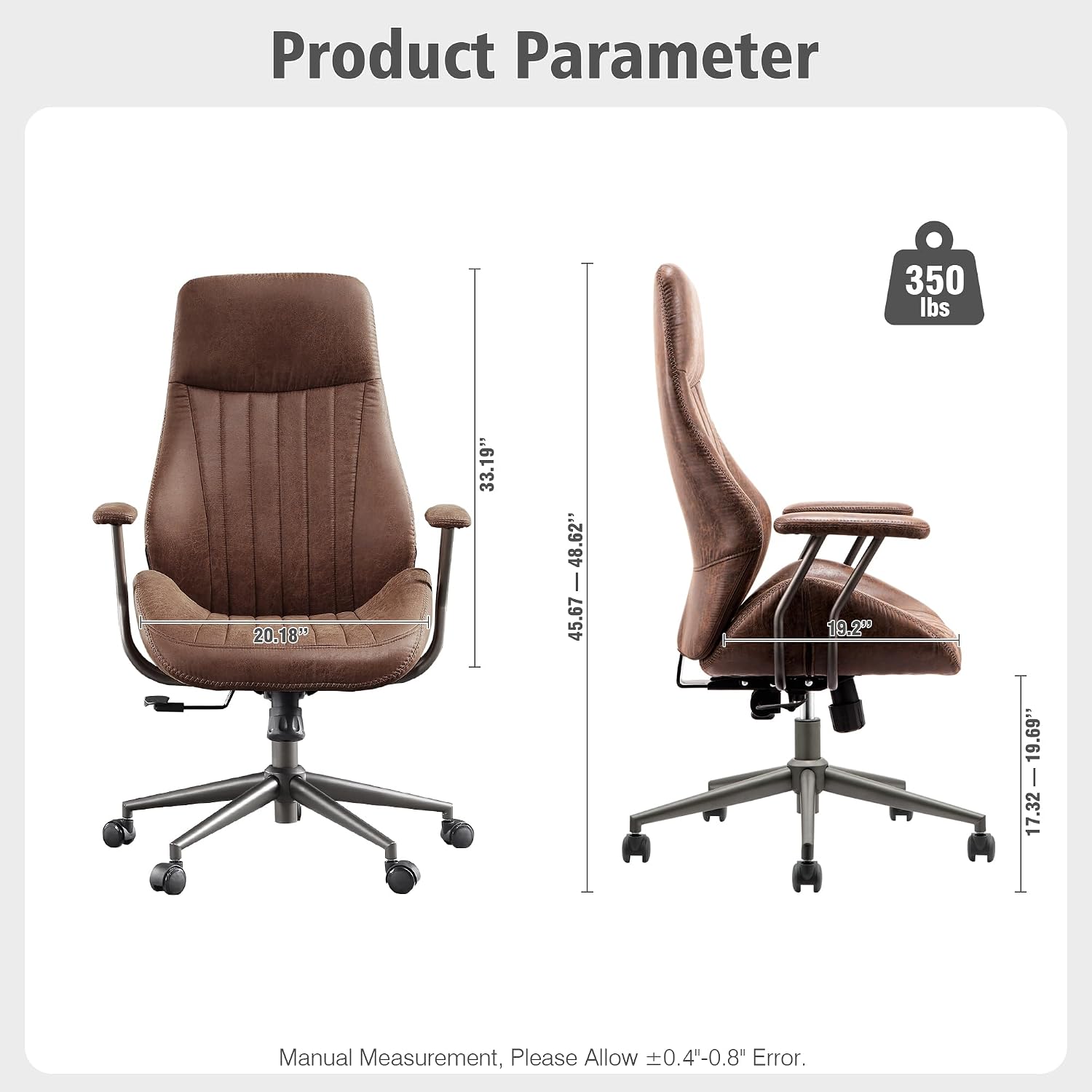 Task Chair Mid Back - Cadeira de Escritório Ergonômica Giratória de