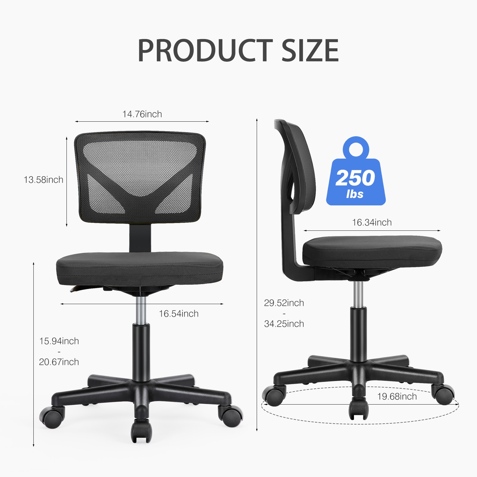 Cadeira de escritório sem braç - Task Chair Mid Back avaliação e preço