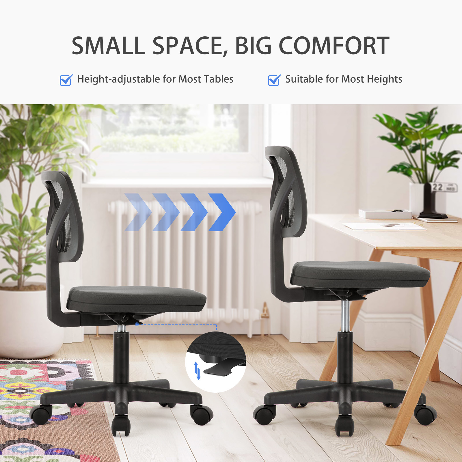 Cadeira de escritório sem braç - Task Chair Mid Back avaliação e preço