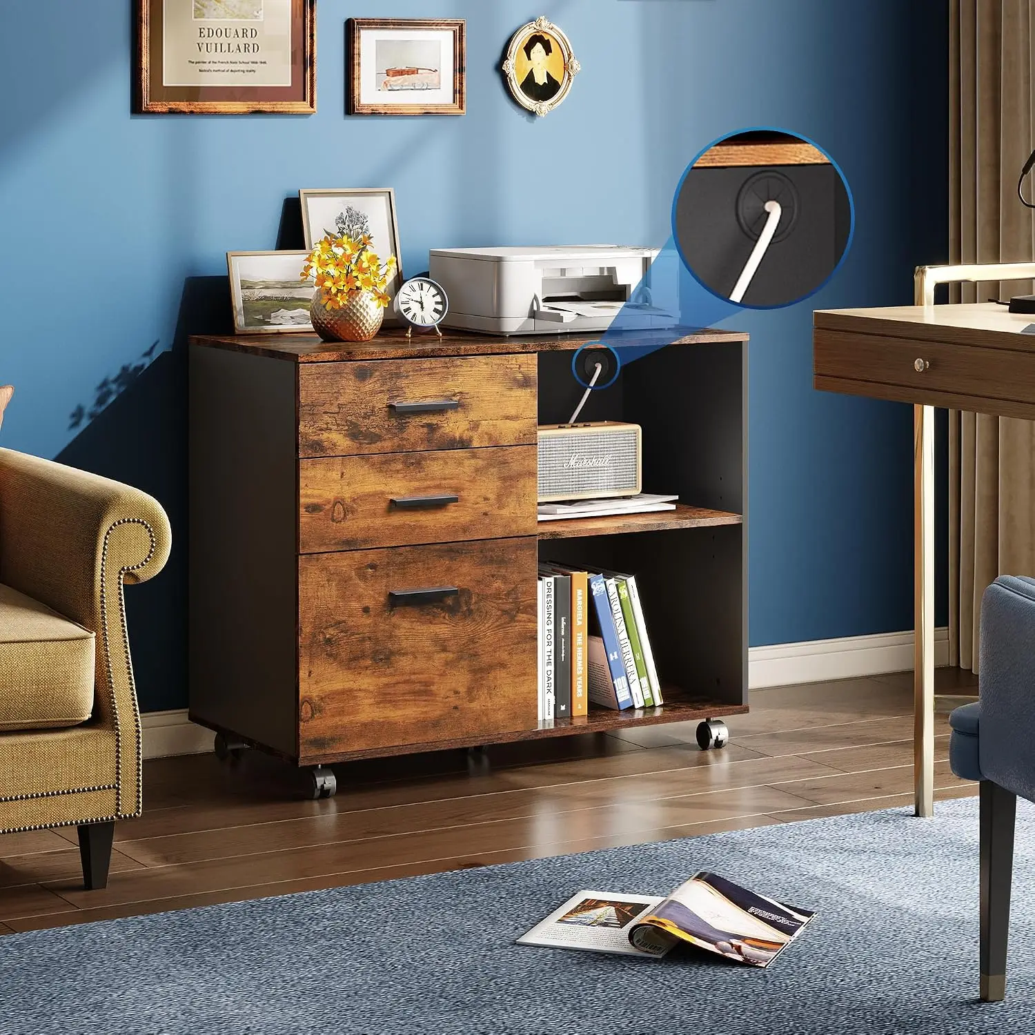 Armário de Arquivo Móvel com 3 - File Cabinet Lateral avaliação e preço