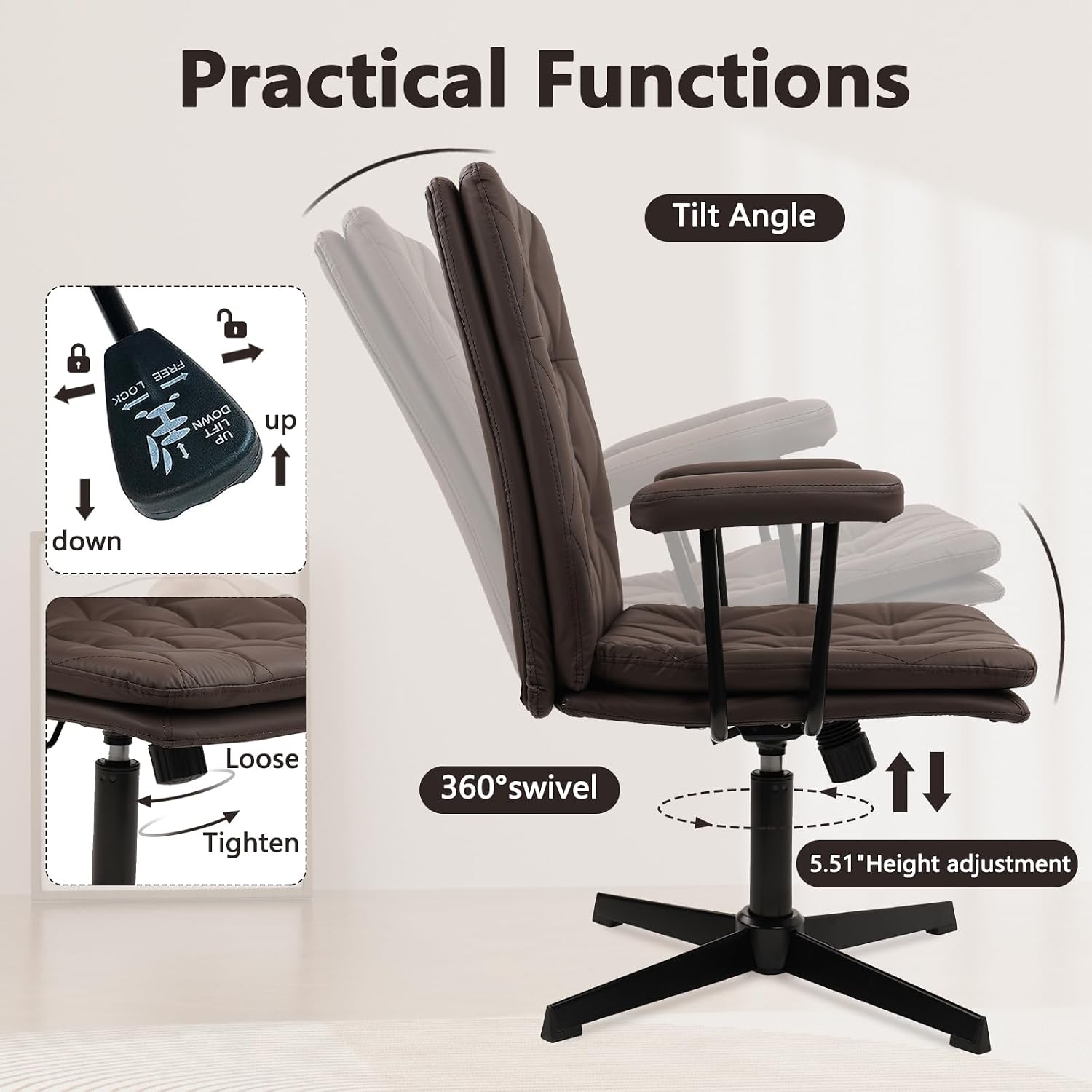 Cadeira de Escritório em Couro - Task Chair Mid Back avaliação e preço